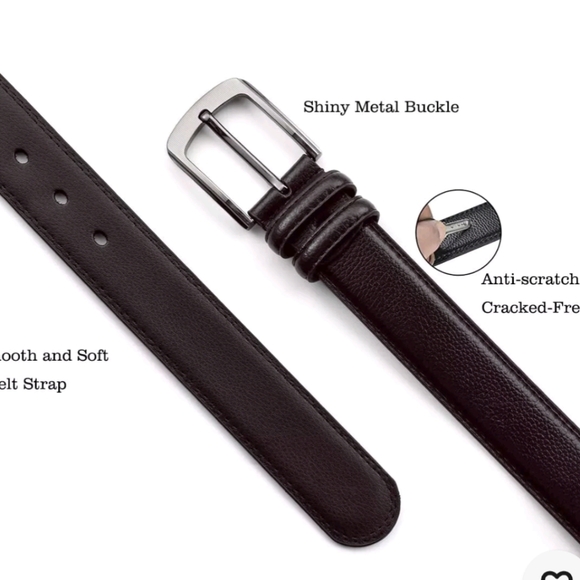 NWT Men's JingHao 100% Black Cowhide Leather Belt Length 60" Extra Large - Picture 4 of 6